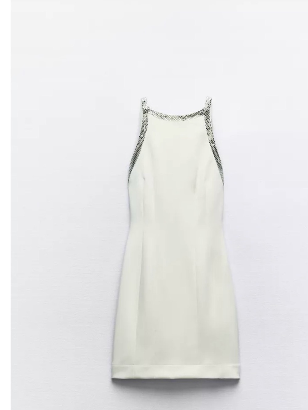Zara OPEN BACK JEWEL TRIM MINI DRESS